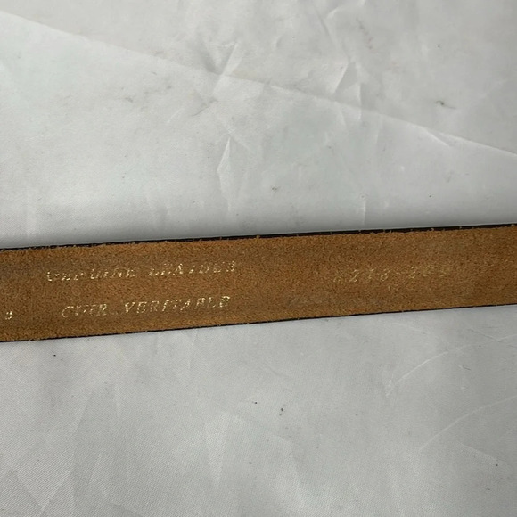 VINTAGE 90’s Croc Effect Genuine Leather Belt Mocha Brown Made in Canada Size 36 - Picture 7 of 10